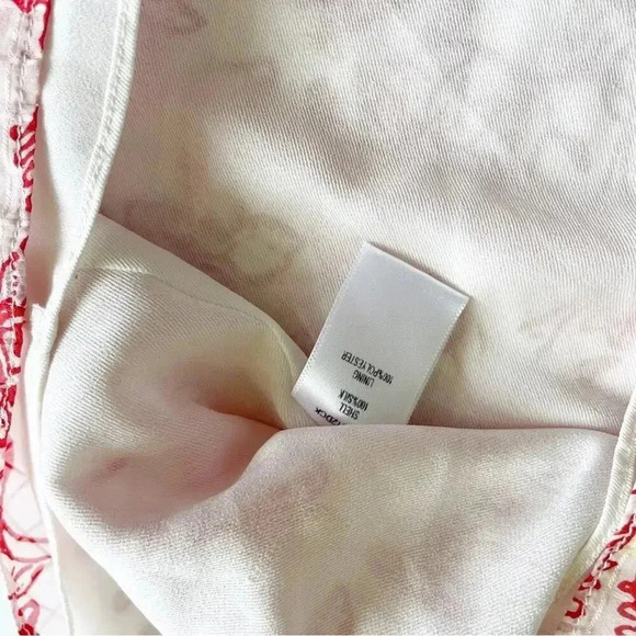 Parker Red and White Floral Exie Blouse Short Sleeve XL - Picture 8 of 11
